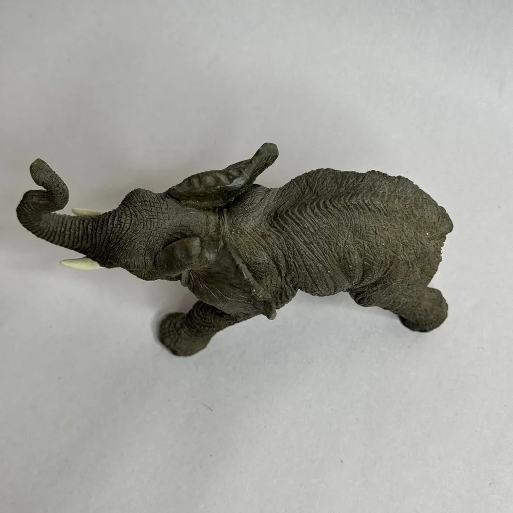 Realistic African Elephant Toy Figurine Detailed‎ Textured Tusked Animal